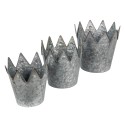 Clayre & Eef Plant Holder Ø 29 Ø 25 Ø 21 cm Grey Metal