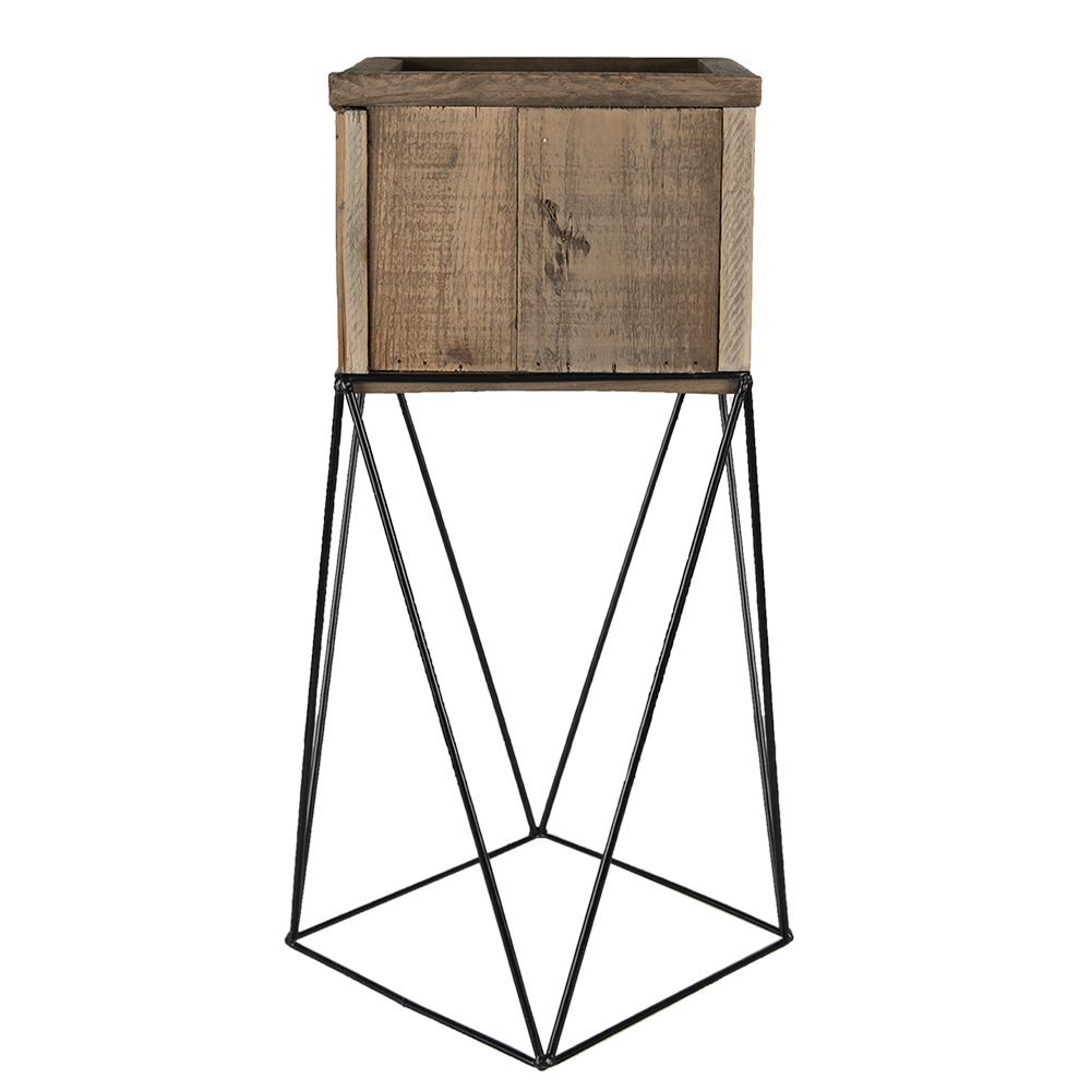 Clayre&Eef Planthouder 28x28x50 cm Bruin Hout afbeelding