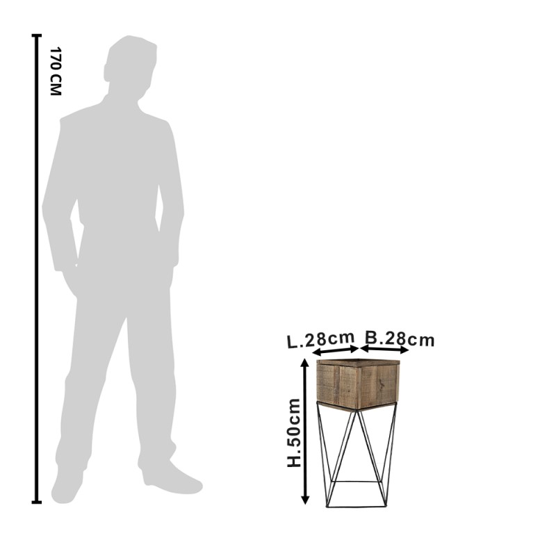 Clayre & Eef Planthouder  28x28x50 cm Bruin Hout