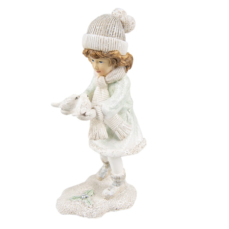 Clayre & Eef Figurine Enfant 19 cm Blanc Polyrésine