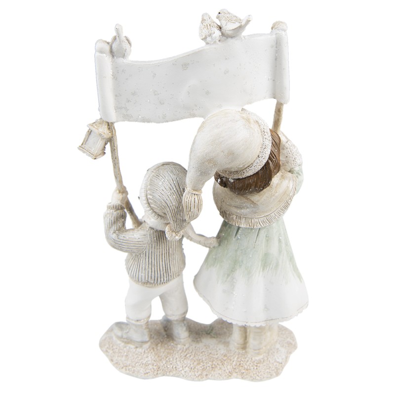 Clayre & Eef Figurine Children 23 cm Beige Polyresin Happy Christmas