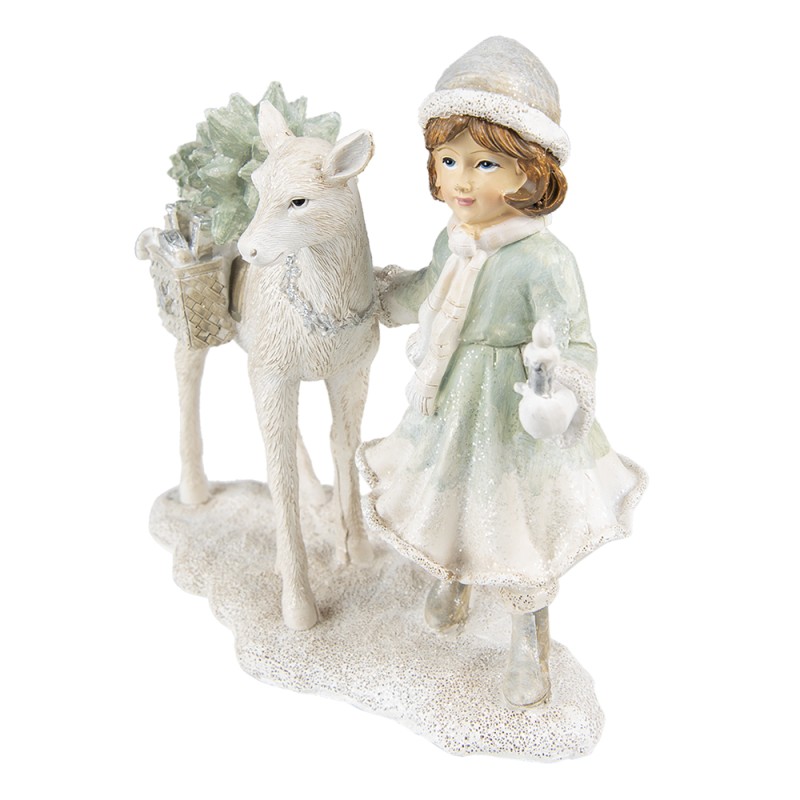 Clayre & Eef Figurine Enfant 18 cm Blanc Polyrésine