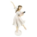 Clayre & Eef Statuetta Ballerina  25 cm Bianco Poliresina