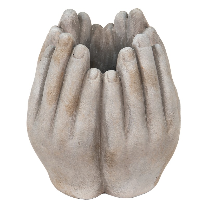 Clayre & Eef Planter 19x18x22 cm Beige Stone Hands