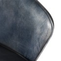 Clayre & Eef Chaise de salle à manger avec accoudoir 56x61x77 cm Gris Bleu Cuir
