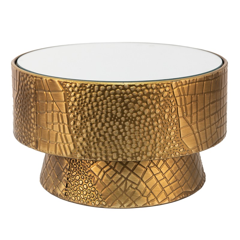 Clayre & Eef Plant Table with Mirror Ø 28x16 cm Gold colored Metal Round