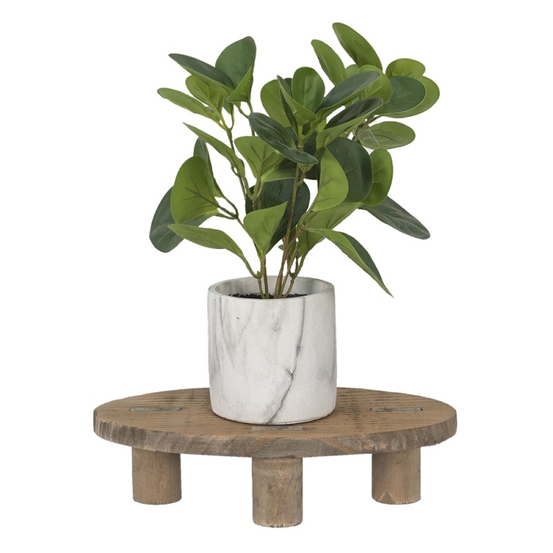 Clayre & Eef Plant Table 29x16x7 cm Brown Wood Oval