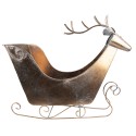 Clayre & Eef Figurine Sled 54 cm Copper colored Metal Reindeer