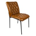 Clayre & Eef Chaise de salle à manger 47x60x90 cm Marron Cuir