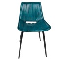 Clayre & Eef Chaise de salle à manger 46x52x79 cm Turquoise Cuir