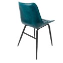 Clayre & Eef Dining Chair 46x52x79 cm Turquoise Leather