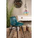 Clayre & Eef Chaise de salle à manger 46x52x79 cm Turquoise Cuir