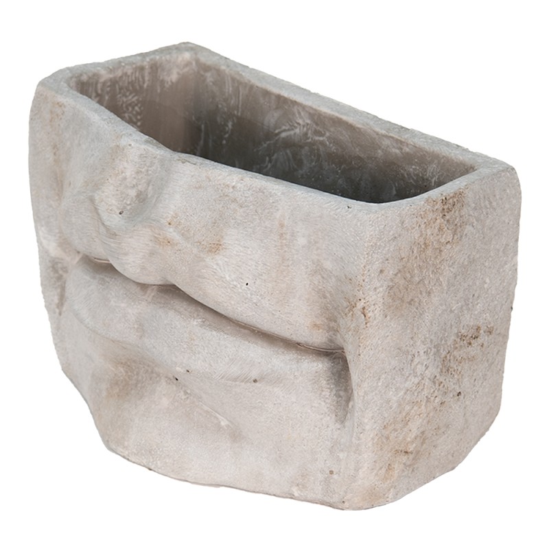 Clayre & Eef Planter Mouth 21x13x14 cm Grey Stone