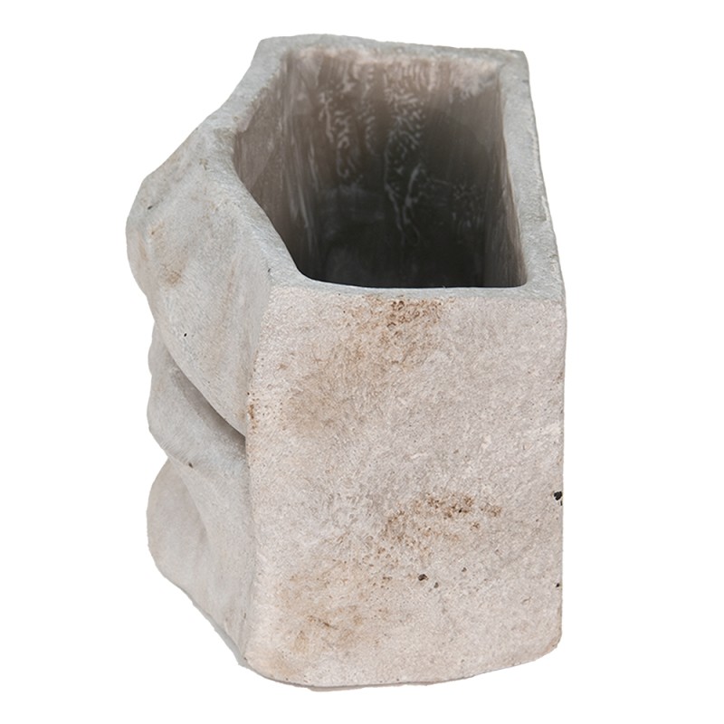 Clayre & Eef Planter Mouth 21x13x14 cm Grey Stone