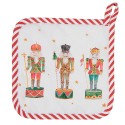 Clayre & Eef Kids' Pot Holder 16x16 cm White Red Cotton Nutcrackers