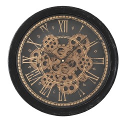 Clayre & Eef Clock Ø 36 cm Black Plastic
