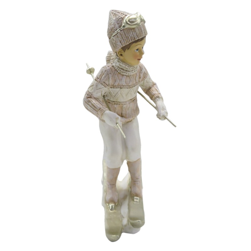 Clayre & Eef Figur Kind 19 cm Rosa Weiß Polyresin