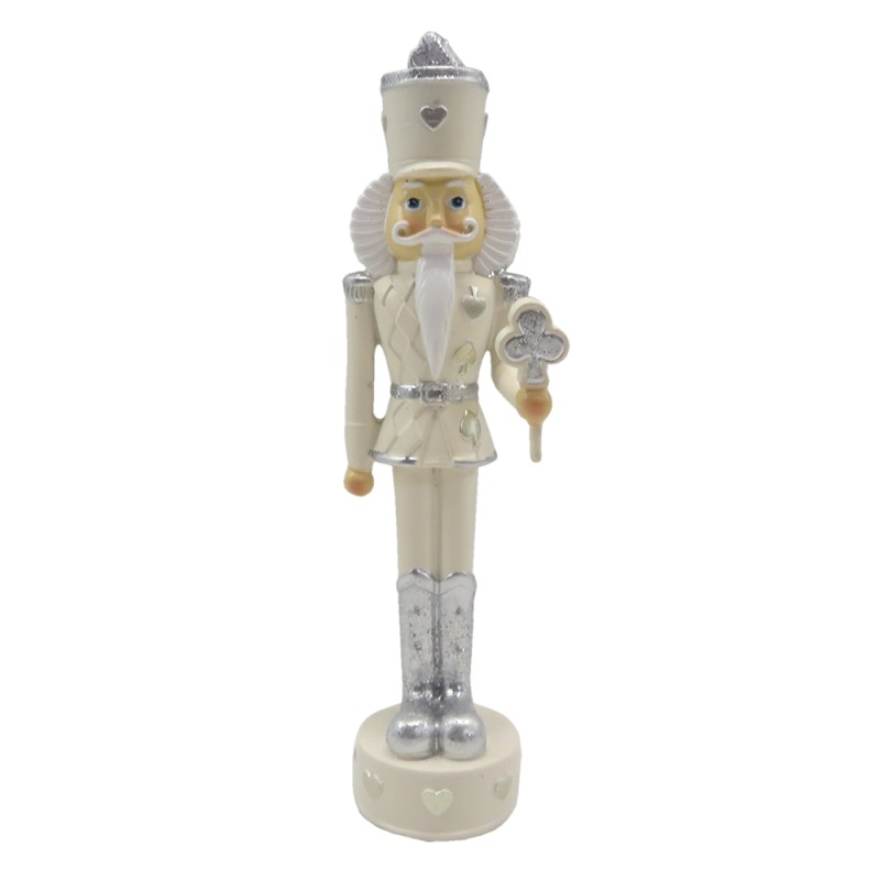 Clayre & Eef Figurine Nutcracker 17 cm Beige Silver colored Polyresin
