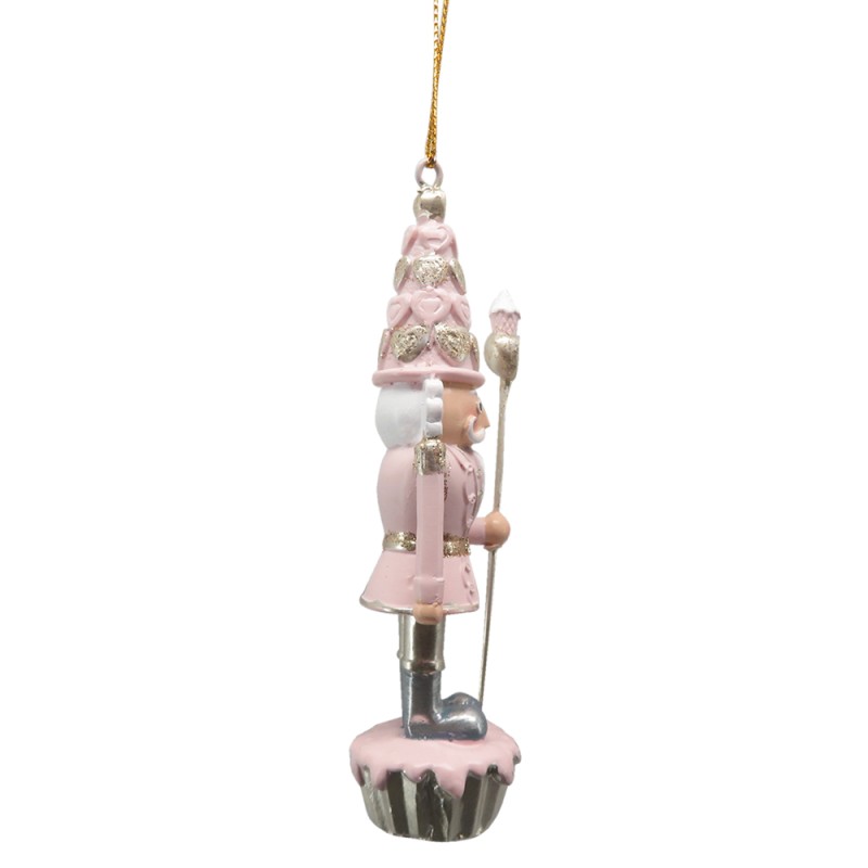 Clayre & Eef Christmas Ornament Nutcracker 11 cm Pink Plastic