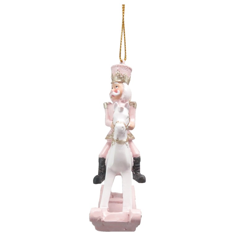 Clayre & Eef Christmas Ornament Rocking Horse 9 cm Pink Plastic