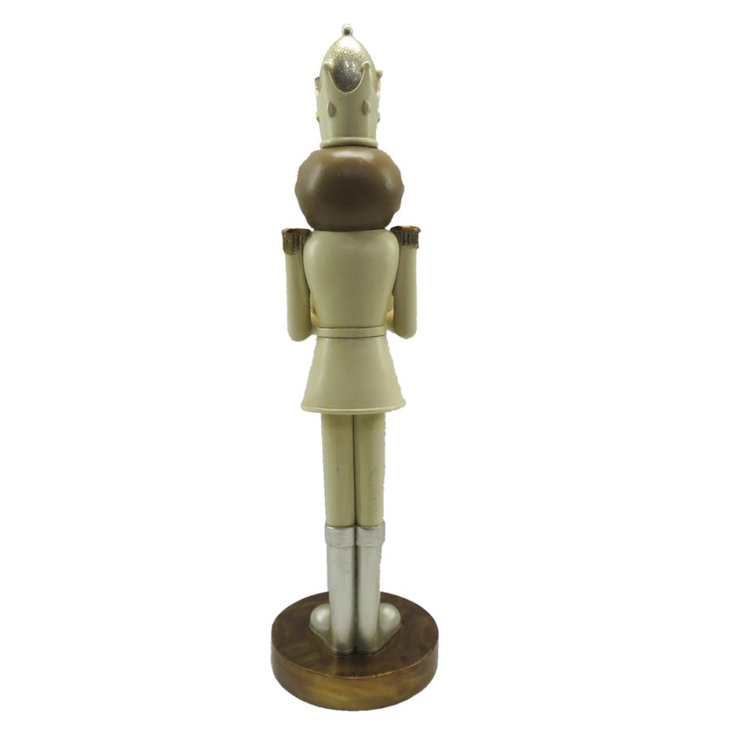Clayre & Eef Figurine Nutcracker 40 cm Beige Silver colored Polyresin