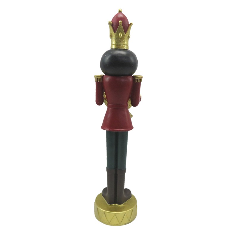 Clayre & Eef Tealight Holder Nutcracker 30 cm Red Gold colored Plastic
