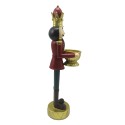 Clayre & Eef Tealight Holder Nutcracker 30 cm Red Gold colored Plastic