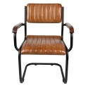 Clayre & Eef Dining Chair with Armrest 62x60x86 cm Brown Leather