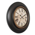 Clayre & Eef Wall Clock Ø 76 cm Black Brown Plastic Round Globe
