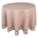 Clayre & Eef Tablecloth Ø 170 cm Brown Cotton Round Dachshund