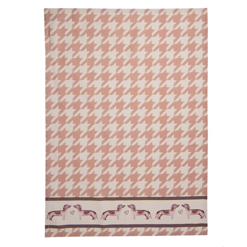 Clayre & Eef Torchon 50x70 cm Beige Coton Rectangle Teckel