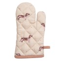 Clayre & Eef Ofenhandschuh 18x30 cm Beige Baumwolle Dackel