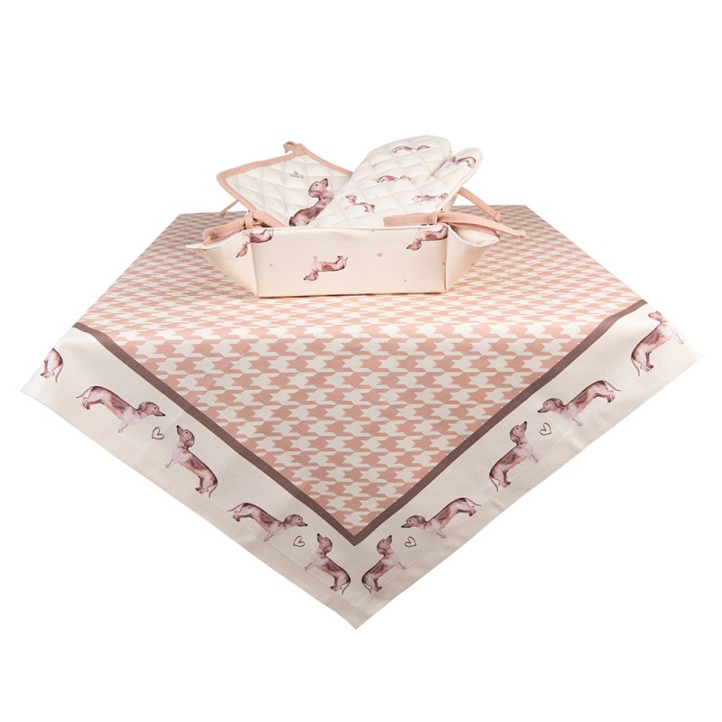 Clayre & Eef Ovenwant  18x30 cm Beige Katoen Teckel