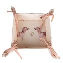 Clayre & Eef Bread Basket 35x35x8 cm Beige Cotton Square Dachshund