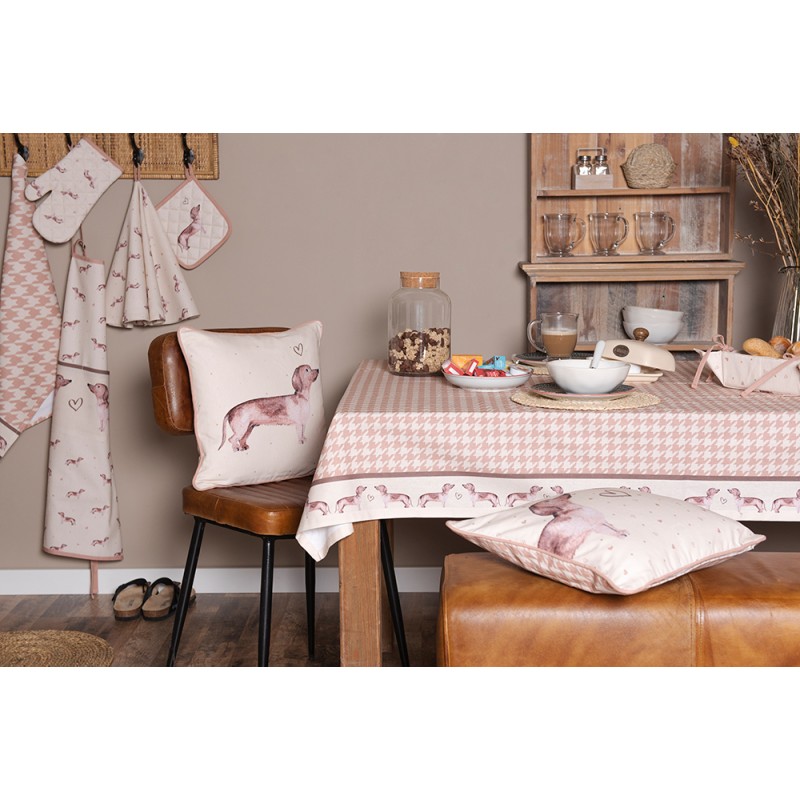 Clayre & Eef Chemin de table 50x160 cm Beige Coton Teckel