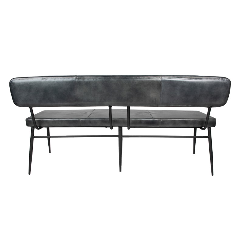 Clayre & Eef Bench 4-zits Grey Leather