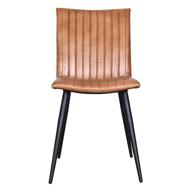 Clayre & Eef Chaise de salle à manger 44x59x89 cm Marron Cuir