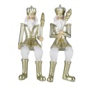 Clayre & Eef Figurine Set of 2 Nutcracker 12 cm Gold colored White Polyresin