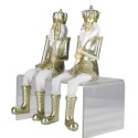 Clayre & Eef Statuette Set di 2 Schiaccianoci 12 cm Color oro Bianco Poliresina