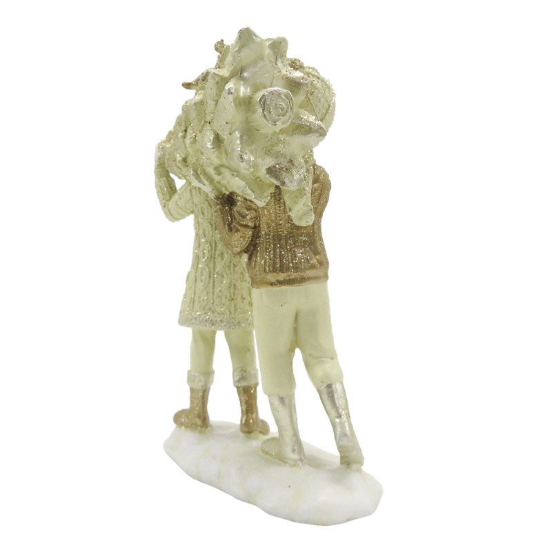 Clayre & Eef Statuetta Bambini 15 cm Beige Color oro Poliresina