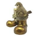 Clayre & Eef Figurine Oiseau 9 cm Couleur or Polyrésine