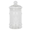 Clayre & Eef Pot de stockage Ø 9x20 cm Transparent Verre