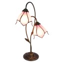 LumiLamp Lampada da tavolo Tiffany 35x18x61 cm  Marrone Rosa  Plastica Vetro