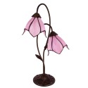 LumiLamp Lampada da tavolo Tiffany 35x18x61 cm  Marrone Rosa  Plastica Vetro