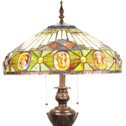 LumiLamp Floor Lamp Tiffany 166 cm Beige Yellow Glass Plastic
