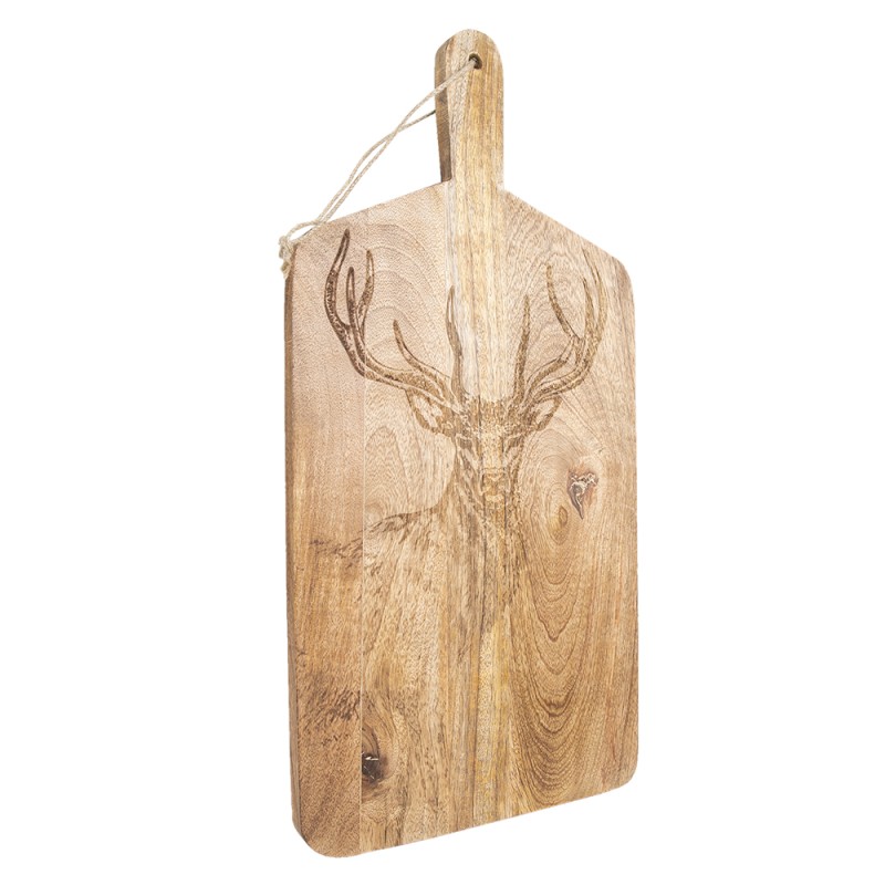 Clayre & Eef Decorative Cutting Board 25x50x2 cm Brown Wood Reindeer