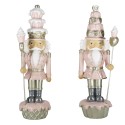 Clayre & Eef Figurine Set of 2 Nutcracker 23 cm Pink White Polyresin