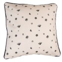 Clayre & Eef Cushion Cover 40x40 cm Beige Black Cotton Flowers