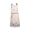 Clayre & Eef Kitchen Apron 70x85 cm Beige Black Cotton Flowers