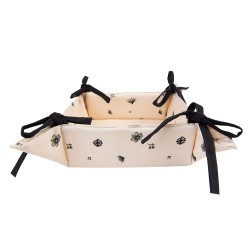 Clayre & Eef Broodmand  35x35x8 cm Beige Zwart Katoen Bloemen